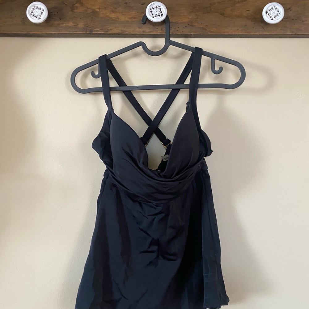 SOMA Black Strappy Swim Tankini Top